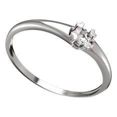 BG zlatý diamantový prstýnek 883 I Bílé zlato - 585 Diamant lab-grown