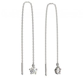 BG zlaté náušnice 874 Bílé zlato - 585 Diamant