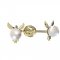 BeKid children's earrings with pearl 1396 - Einschalten: Brizura 0-3 Jahre, Metall: Weißes Gold 585, Stein: weiße Perle