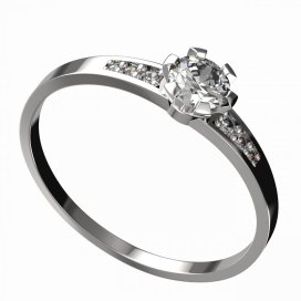 BG zlatý diamantový prstýnek 556 J Bílé zlato - 585 Diamant lab-grown
