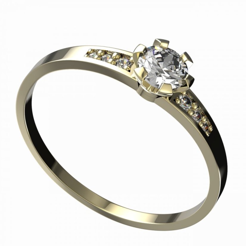 BG zlatý diamantový prstýnek 556 J Žluté zlato - 585 Diamant lab-grown