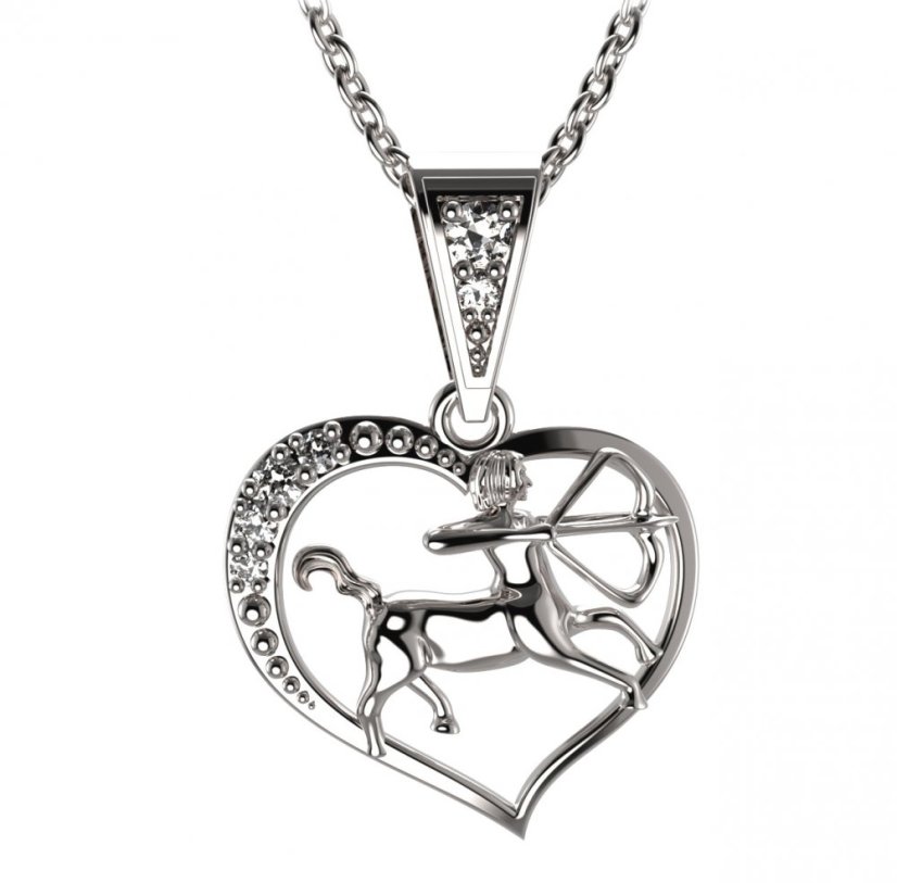 BG zlatý přívěšek Střelec 042 Bílé zlato - 585 Diamant