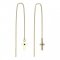BeKid, Gold kids earrings -1105 - Switching on: Circles 15 mm, Metal: White gold 585, Stone: Dark blue cubic zircon