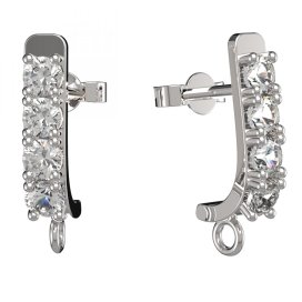 BG zlatý závěs dámské náušnice /96 Bílé zlato - 585 Bílý kubický zirkon