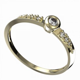 BG zlatý diamantový prstýnek 550 D Žluté zlato - 585 Diamant lab-grown