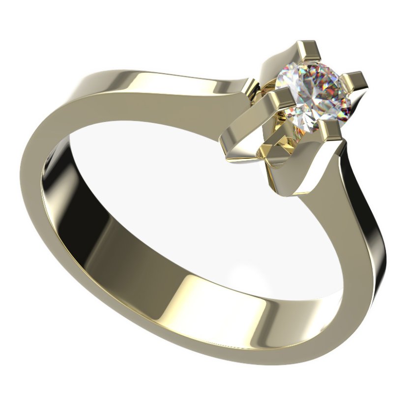 BG zlatý prstýnek 769 Žluté zlato - 585 Diamant