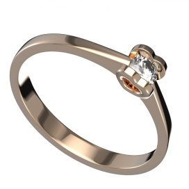 BG zlatý  prstýnek 1140 /zásnubní-snubní/ Růžové zlato 585 (30-90dní) Diamant
