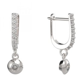 BG zlaté diamantové náušnice 732 Bílé zlato - 585 Diamant lab-grown