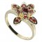BG ring flower 404-I - Metal: Silver 925 - rhodium, Stone: Garnet