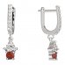 BeKid, Gold kids earrings -159 - Switching on: English, Metal: White gold 585, Stone: Red cubic zircon