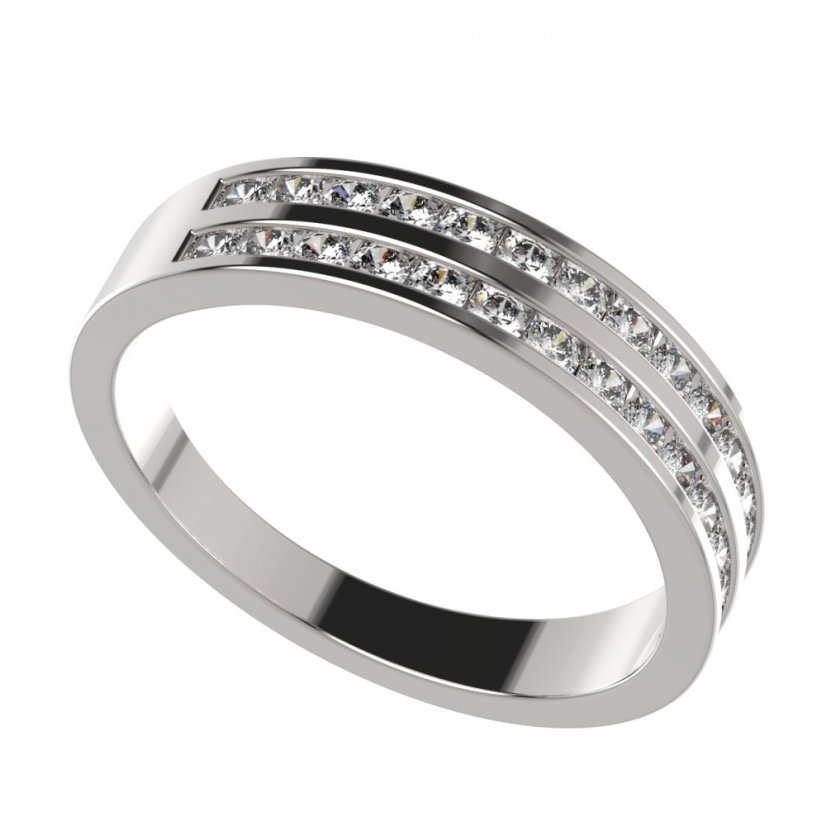 BG zlatý prsten 658 Bílé zlato - 585 Diamant