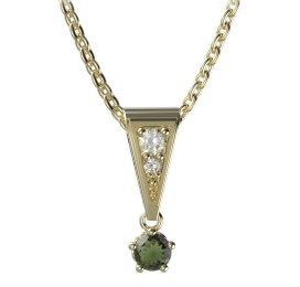 BG vltavín přívěšek 873 Žluté zlato - 585 Vltavín a diamant