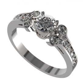 BG zlatý prsten s diamanty 639 Bílé zlato - 585 Diamant lab-grown