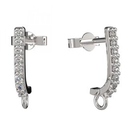 BG zlatý závěs dámské náušnice /91 Bílé zlato - 585 Bílý kubický zirkon