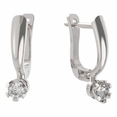 BG zlaté náušnice s diamanty 869 Bílé zlato - 585 Diamant lab-grown