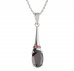 BG pendant oval 492-C - Metal: Silver 925 - rhodium, Stone: Garnet