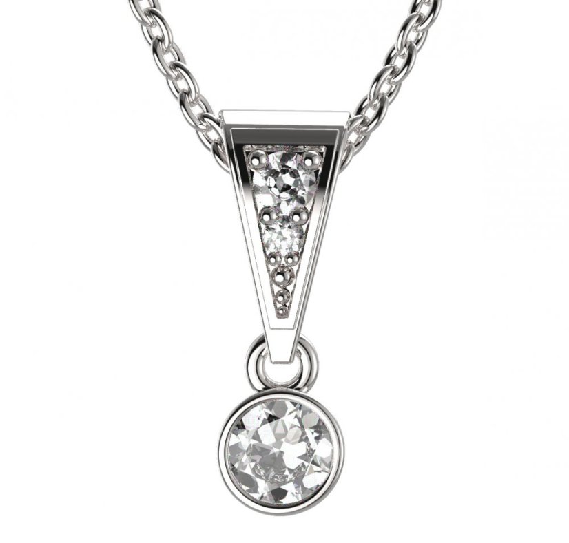 BG zlatý přívěšek  722 Bílé zlato - 585 Diamant
