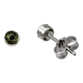 BG náušnice s přírodním granátem z Čech  103 Stříbro 925 - rhodium Vltavín