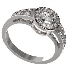 BG zlatý diamantový prstýnek 651 Bílé zlato - 585 Diamant lab-grown