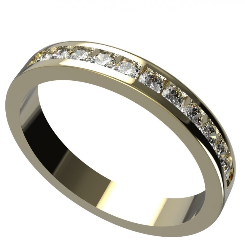 BG zlatý diamantový prstýnek 500 Žluté zlato - 585 Diamant lab-grown