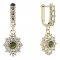 BG circular earring 017-96 - Metal: Silver - gold plated 925, Stone: Moldavit and garnet