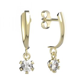 BG zlaté náušnice 556 Žluté zlato - 585 Diamant
