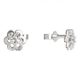 BeKid dětské náušnice šestilístek 842 Bílé zlato - 585 Diamant
