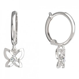 BeKid dětské náušnice motýlek 844 Bílé zlato - 585 Diamant