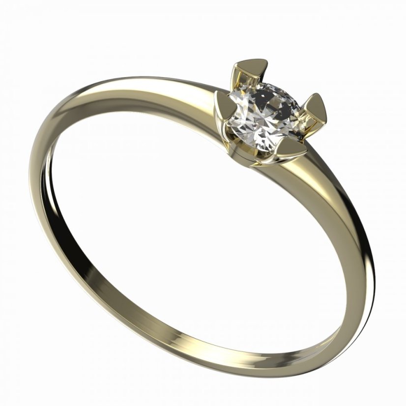 BG zlatý diamantový prstýnek 884 I Žluté zlato - 585 Diamant lab-grown