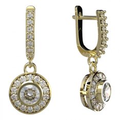 BG zlaté diamantové náušnice -  754 Žluté zlato - 585 Diamant lab-grown