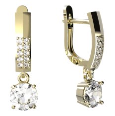 BG zlaté náušnice 727 Žluté zlato - 585 Diamant