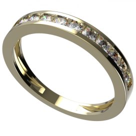 BG zlatý diamantový prstýnek 500a Žluté zlato - 585 Diamant lab-grown