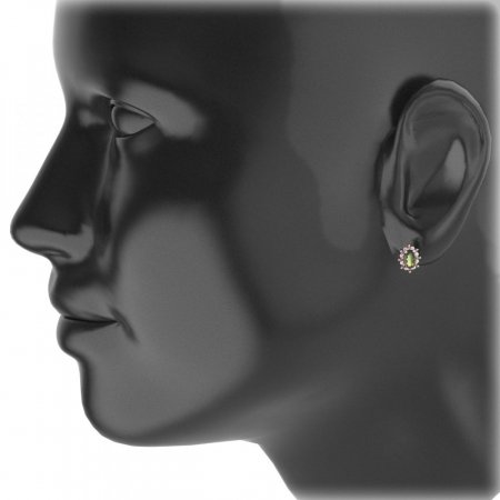 BG  earring 953-R7 oval - Metal: Silver 925 - rhodium, Stone: Garnet