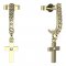 BeKid, Gold kids earrings -1105 - Switching on: Pendant hanger, Metal: White gold 585, Stone: Green cubic zircon