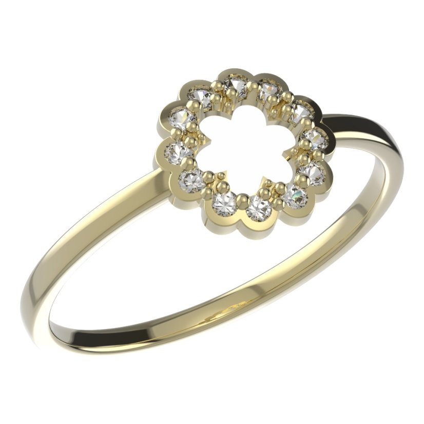 BeKid dětský prstýnek 855 Žluté zlato - 585 Diamant
