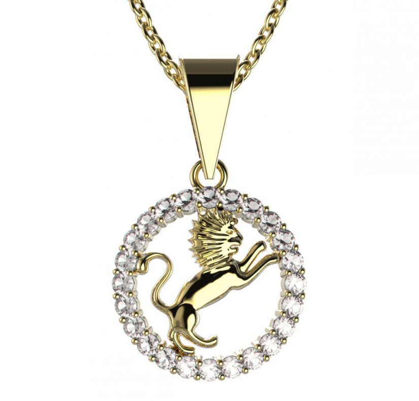 BG zlatý přívěšek Lev 052 Žluté zlato - 585 Diamant