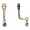 BeKid Gold earrings components I2 - Metal: Yellow gold 585, Stone: Dark blue cubic zircon