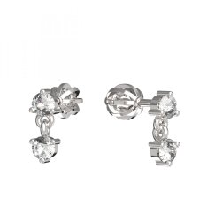 BG zlaté diamantové náušnice 785 Bílé zlato - 585 Diamant lab-grown