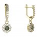 BG circular earring 088-84 - Metal: White gold 585, Stone: Moldavite and cubic zirconium