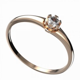 BG zlatý diamantový prstýnek 869 I Růžové zlato 585 (30-90dní) Diamant lab-grown