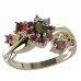 BG ring oval 627-P - Metal: Silver - gold plated 925, Stone: Moldavite and cubic zirconium
