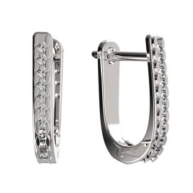 BG zlaté náušnice 71 Bílé zlato - 585 Diamant