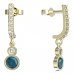 BeKid, Gold kids earrings -864 - Switching on: Pendant hanger, Metal: Yellow gold 585, Stone: Light blue cubic zircon