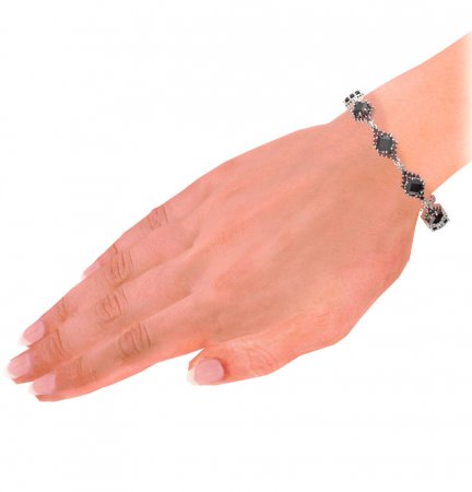 BG bracelet 427 - Metal: Silver 925 - rhodium, Stone: Garnet