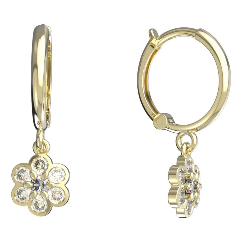 BeKid dětské náušnice šestilístek 866 Žluté zlato - 585 Diamant