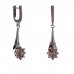 BG earring oval 627-C91 - Metal: Silver 925 - rhodium, Stone: Moldavit and garnet