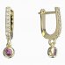 BeKid, Gold kids earrings -101 - Switching on: English, Metal: Yellow gold 585, Stone: Pink cubic zircon