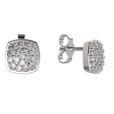 BG zlaté diamantové náušnice 1581 Bílé zlato - 585 Diamant lab-grown