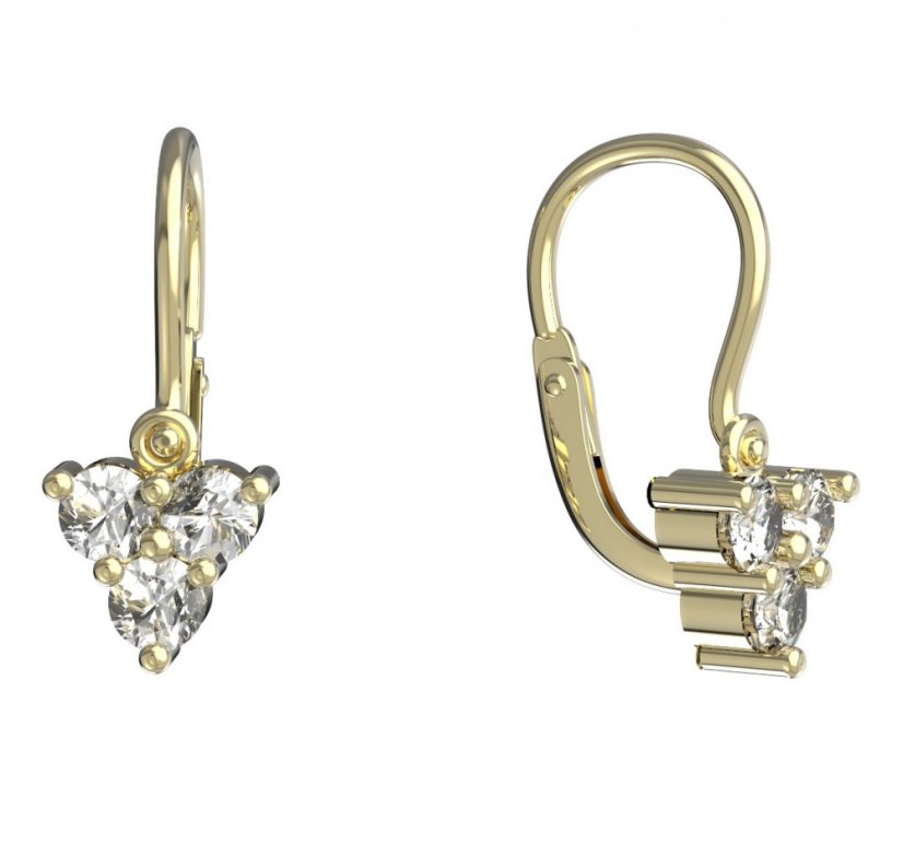 BeKid dětské náušnice 776 Žluté zlato - 585 Diamant