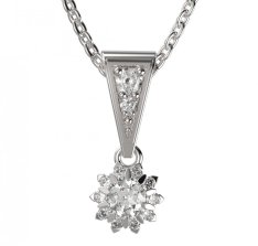 BG zlatý diamantový přívěšek  987 Bílé zlato - 585 Diamant lab-grown